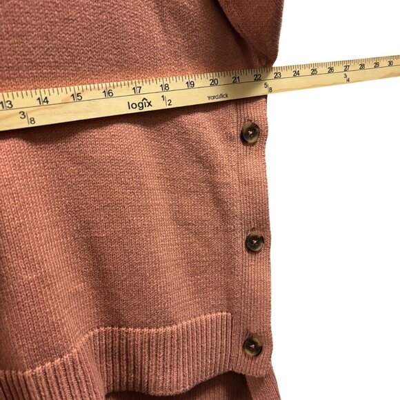 Madewell Womens Brownstone Sweater With Side Button Detail In Dusty Clay Size M - Picture 4 of 7